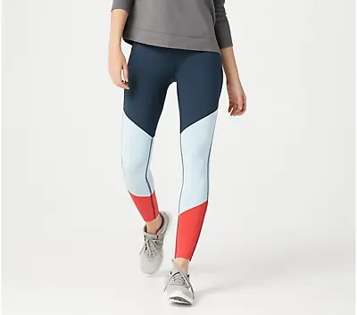 $14.99 • Buy Tracy Anderson G.I.L.I Color-Blocked Pull-On Ankle Leggings-Navy-Small-A374972