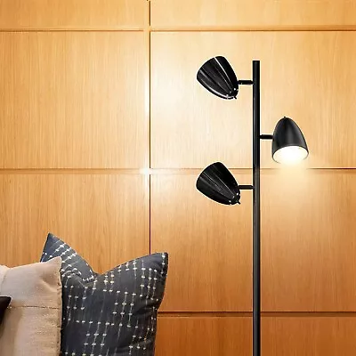 3-Lights Floor Lamp Tree Pole Tall Standing For Reading Living Room Lamp Metal • $64.19