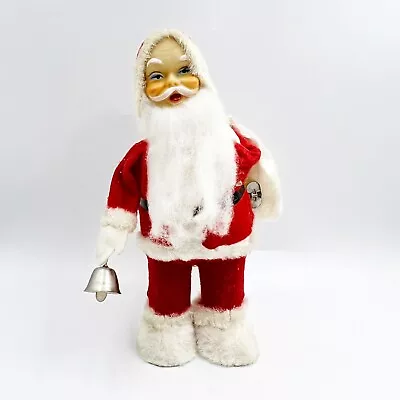 Vintage ALPS Japan Mechanical Santa Claus Ringing Bell Wind Up Works • $54.99