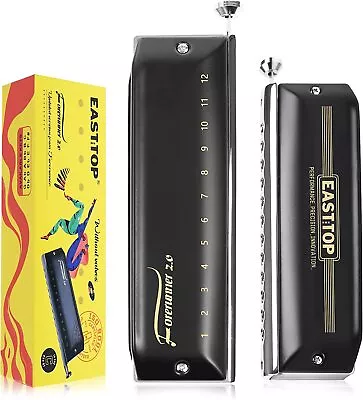 Updated FORERUNNER 2.0 Without Valves Chromatic Harmonica 12Hole Mouth Organ US • $54.99