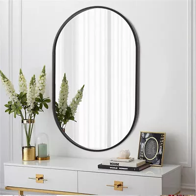 Large Pill Shaped Wall Mirror HD Aluminum Frame Bathroom Vanity Mirror Entryway • $129.91