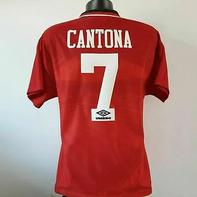 CANTONA 7 Manchester United Shirt - Large - 1994/1996 -  Man U Jersey Umbro • £149.99