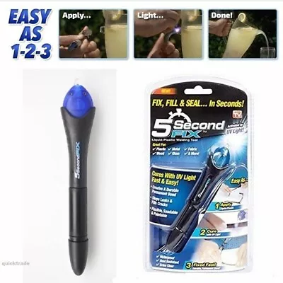 £3.29 • Buy Quick 5 Second UV Light Fix Liquid Glass Welding Compound Glue Repair Pen Tool