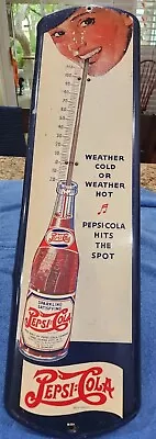 RARE Vintage 1932 Pepsi Cola  Straw Sipping Girl  Thermometer  • $1151