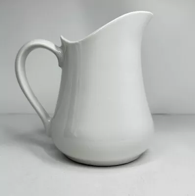 VTG Bia Cordon Bleu Inc 6 3/4  White Porcelain Pitcher Simple Vase • $15.99