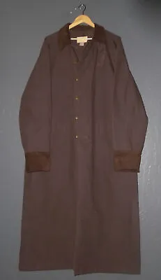 SCULLY RangeWear Canvas Duster Coat BROWN Long OverCoat Jacket Mens NEW Large LG • $59.99