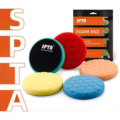 5PCS SPTA 3/5/6/7 Inch Hex-logic Flat Sponge Buffing Pads Kit For Foam Polisher • $15.99