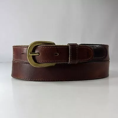 Brown Harness Leather Dress Belt - Made In USA - Men's Size 38/95 • $15.40