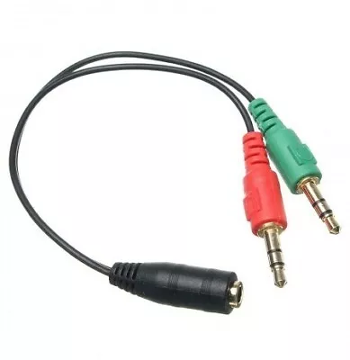 AUX 3.5mm Audio Mic Splitter Cable Headphone Microphone Adapter Female To 2 Male • $2.85