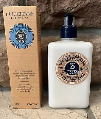 L’occitane Hand Cream 5.2 Oz.  & Hands And Body Ultra Rich Wash 16.9 Oz. Set New • $44.99