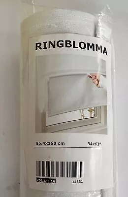 Ikea RINGBLOMMA Roman Privacy Blind Shade White 34  X 63  NEW IN PACKAGE • £36.11