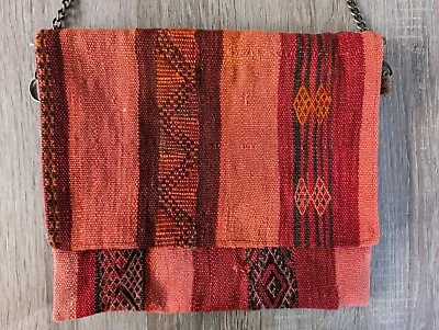 Handmade Moroccan Bag Vintage Kilim Rug Clutch Bag Boho Shoulder Crossbody Purse • $28.50
