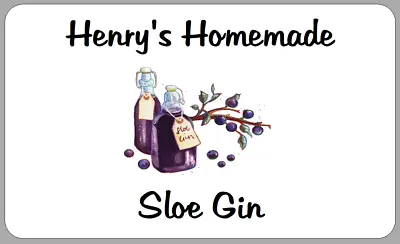 Homebrew Sloe Gin Stickers Personalised Homemade Sloe Drink Bottle Labels • £2.70