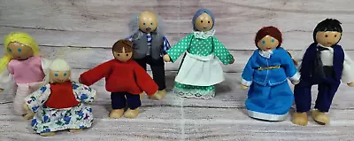 Melissa & Doug Wooden Doll Dollhouse Family Lot Of 7 Poseable 4.5  • $21.99