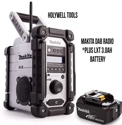 Makita DMR109W DAB LXT CXT 10.8v 18v White LI-ion Job Site Radio + 18v Battery • £299