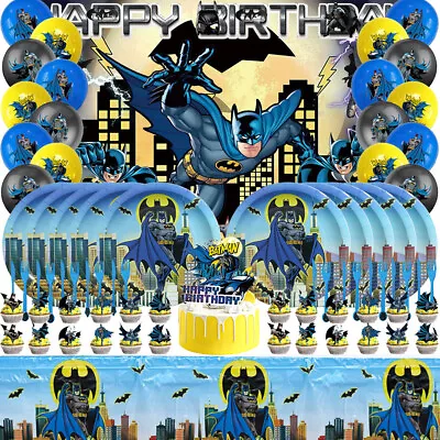 Batman Party Supplies Birthday Decoration Set Balloons Cake Toppers Banner • $27.98