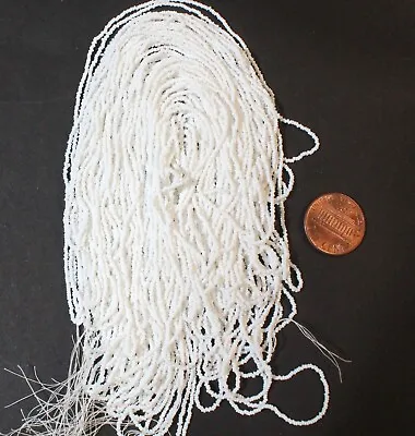 Antique Italian Micro Seed Beads- TINY 20/0 Milk White- One Hank=1700+ Beads! • $6.25