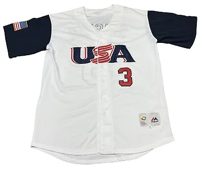 Ian Kinsler #3 USA 2017 World Baseball Classic USA Jersey MLB Majestic Sz M • $34.99