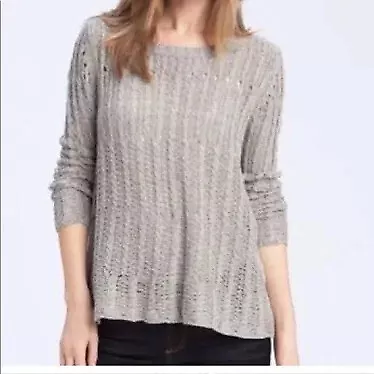 Theory Abeo Granello Airy Loose Weave Silk Miley Cyrus M Sweater • $49