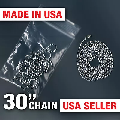 Genuine Dog Tag 30  Ballchain 2.4mm Beaded Ball Chain Necklace Military Army Vet • $3.27