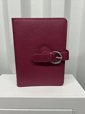 Franklin Covey CO AVA Binder 9.2”x7” Full Grain Leather For Planner Plum Purple • $34