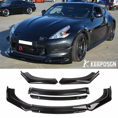 Gloss Black Front Bumper Lip Splitter Body Kit Dual-Layer For Nissan 370Z 350Z • $145.50