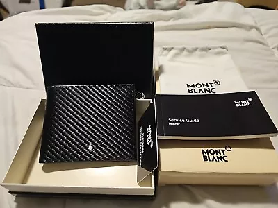 Montblanc Bifold Men's Leather Wallet  New Black With Dark Blue Inside. 2023  • $95
