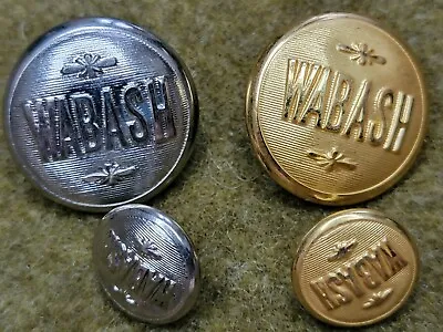 Wabash Railroad Uniform Button Original Gold Silver Small Large        4 Buttons • $20