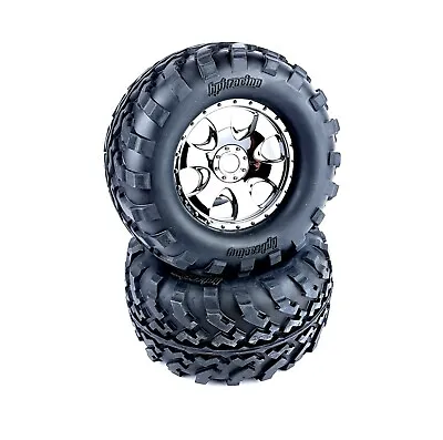 £42.95 • Buy HPI Savage XL Flux V2 F/R Black Chrome Warlock Wheels & GT2 Tyres With Foam Pair