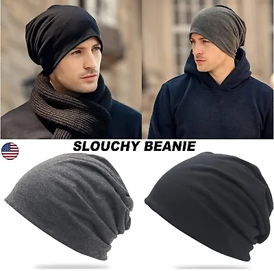 Men's Winter Casual Beanie Cap Cotton Blended Warm Hat Hat Slouch Women Cap Hat • $7.73