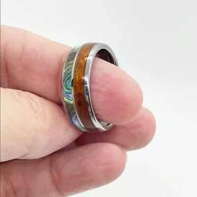 Martin & MacArthur Koa Eternity Ring Pau'a Stripe Men's Wedding Band • $150