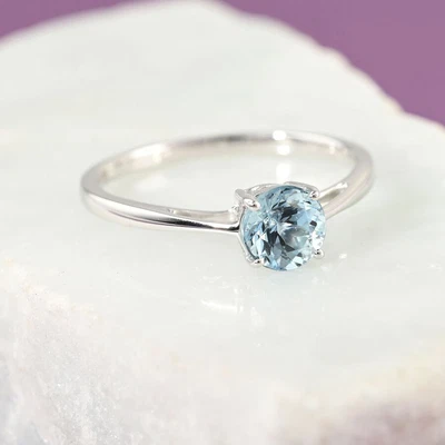 £979.44 • Buy ILIANA 18ct White Gold AAA Aquamarine Solitaire Ring For Women  TCW 1 Ct