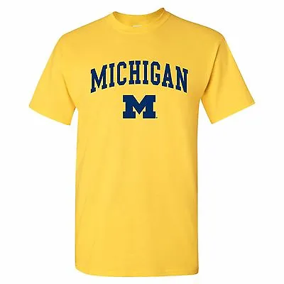 Arch Logo University Of Michigan Wolverines Licensed Mens T-Shirt Unisex Tee • $23.99
