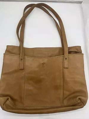 Ellington Of Portland Oregon Large Leather Shoulder Bag Purse Tote Light Brown • $40