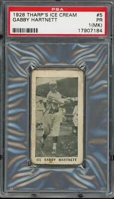 1928 Tharp's Tharps Ice Cream F50 #5 Gabby Hartnett PSA 1 MK PR LOOK • $175