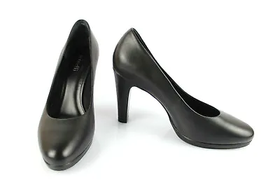 Minelli Leather Court Shoes Black T 38 UK 5 Mint • $60.12