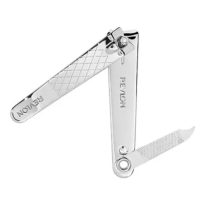 Revlon Nail Clipper Mini File Curved Blade Compact Finger Clippers Grooming Tool • $4.74