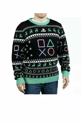 $19.95 • Buy PlayStation Ugly Sweater Controller Symbols Holiday Christmas Size S M XL 2XL