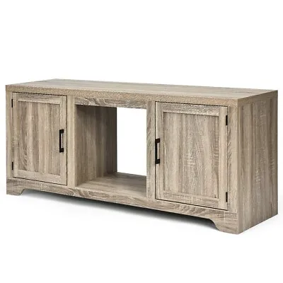 Media Component TV Stand Storage Cabinet Console Adjust For 18  Fireplace Heater • $158.96