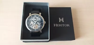 Heritor (Aries) Automatic Day & Night Indicator Skeleton Dial Watch (Black) £159 • £159