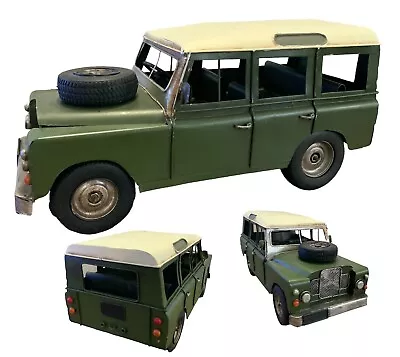 Landrover 109 Tin Plate Toy Car Model Green Lwb Range Rover 4x4 Display • £34.97