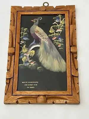 Mexican Feather Craft Folk Art Peacock Bird Vintage Store Advertisement • $19.99