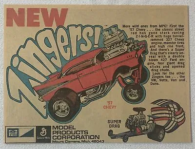 1971 MPC ZINGERS Cartoon Ad ~ '57 Chevy And Super Drag • $7.99