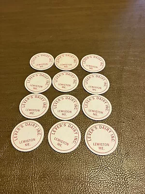 Lot Of 12 Lever’s Dairy Inc.LewistonME. Milk Caps. • $1