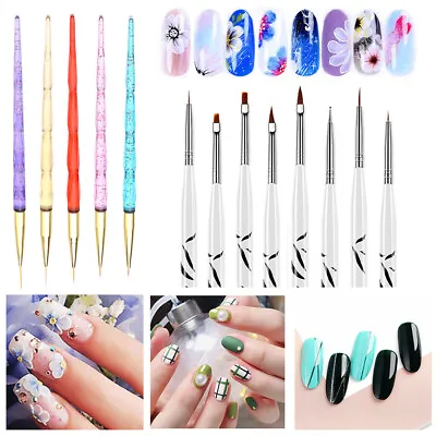 DIY Nail Art Design Brushes Dotting Pen Tool Set Painting UV Gel Drawing Brush • $6.01