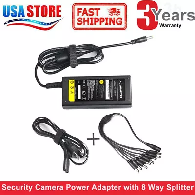 12V DC 5A Power Supply & 8 Way Split CCTV Security Camera Q-See Night Owl Zmodo • $11.99