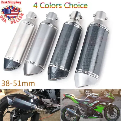 Universal Motorcycle Exhaust Muffler Silencer Slip DB Killer 38-51mm Sport Bikes • $31.91