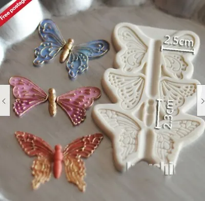 Butterfly Silicone Icing Mould Baking Chocolate Cake Sugar Craft Topper Fondant • £2.42