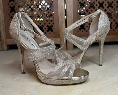 Nina Gold Shimmer Stilettos Womens Size 9 • $24.99