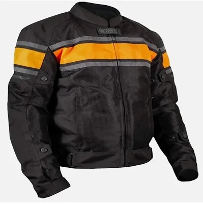 New Pilot Direct Air Mesh Armored Motorcycle Jacket Black Orange M L XL 2XL 3XL • $60